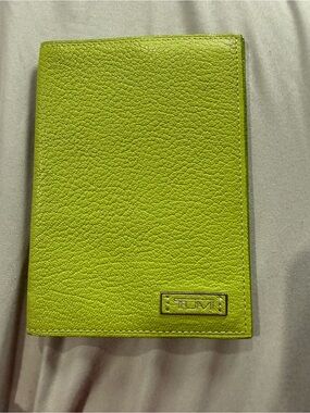 Tumi Lime Green Leather Travel Passport Holder